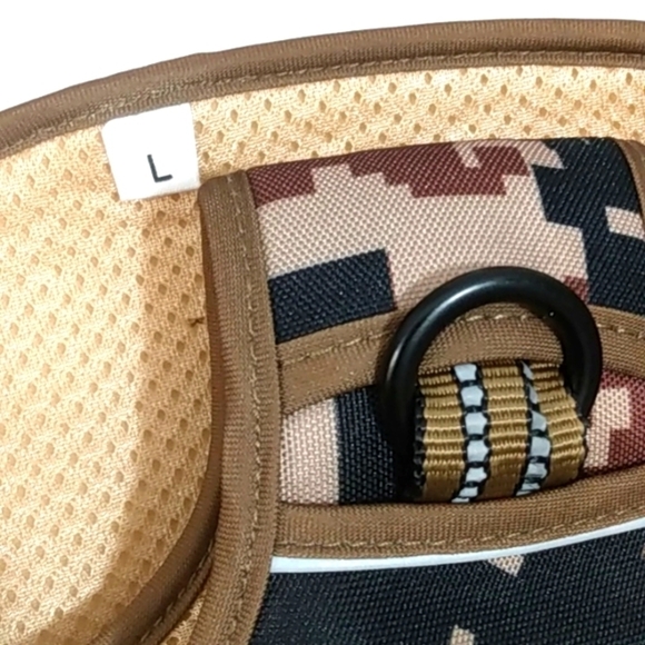 BROWN CAMOUFLAGE TACTICAL DOG HARNESS REFLECTIVE TRAINING VEST SIZE LARGE NWT - Picture 5 of 8